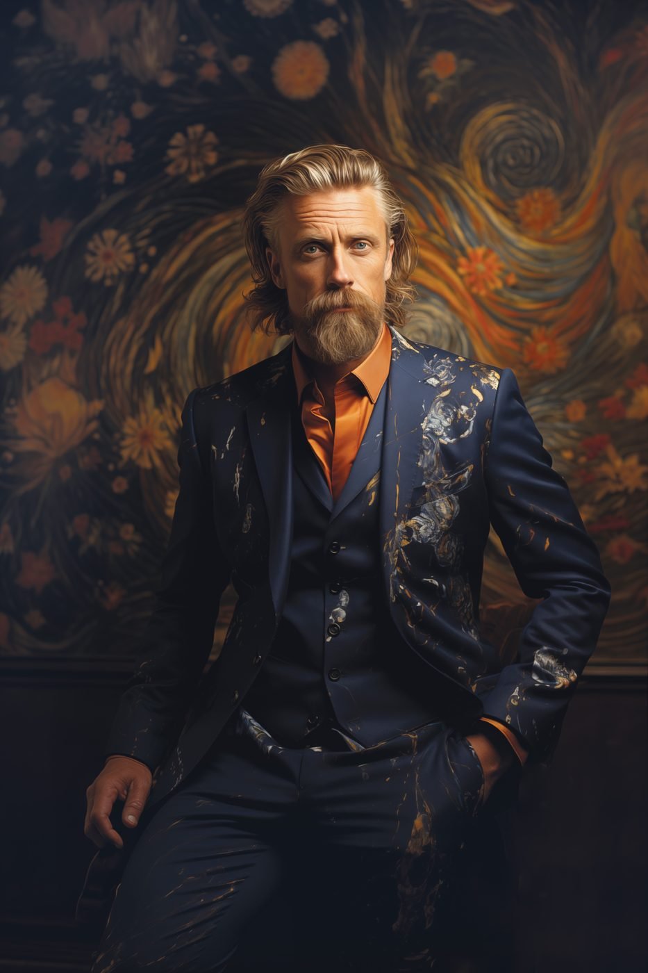 Vincent in Blauw – canvas print Cotton & Canvas